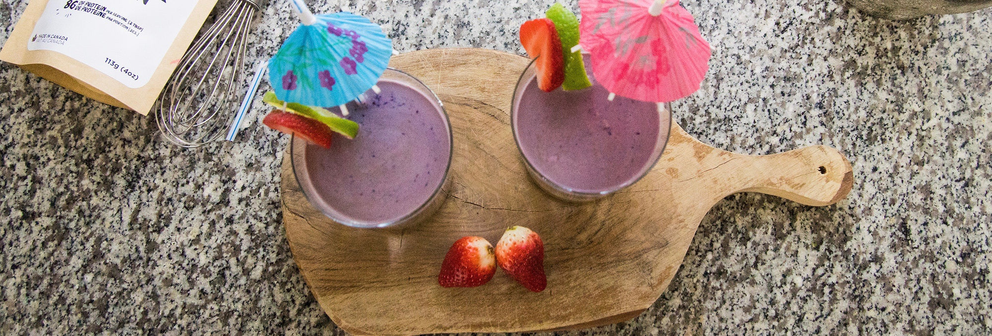 Recipe - Avocado blueberry double layered cricket protein powder smoothie