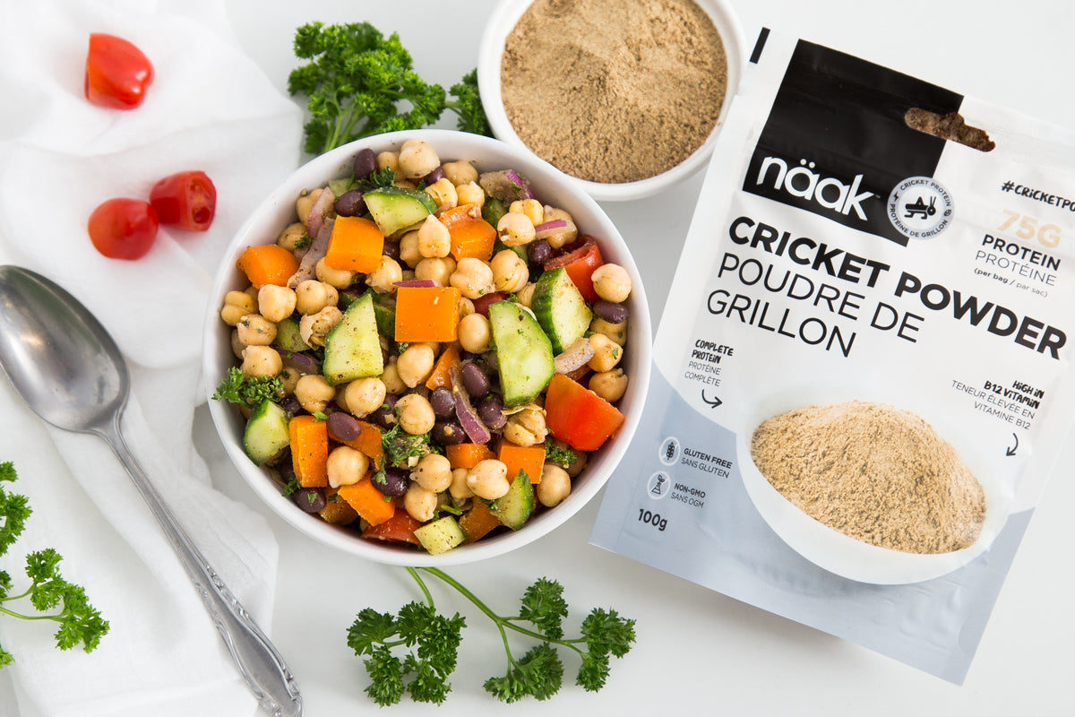 Recipe - Cricket Powder Chickpea & Black Bean Salad