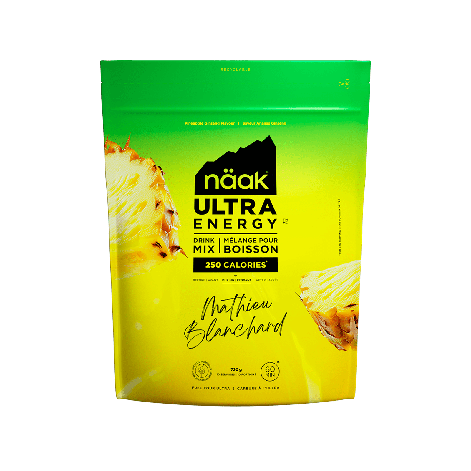 Näak Energy Drink Mix Energy Drink Mix | Pineapple Ginseng - 720g Bag